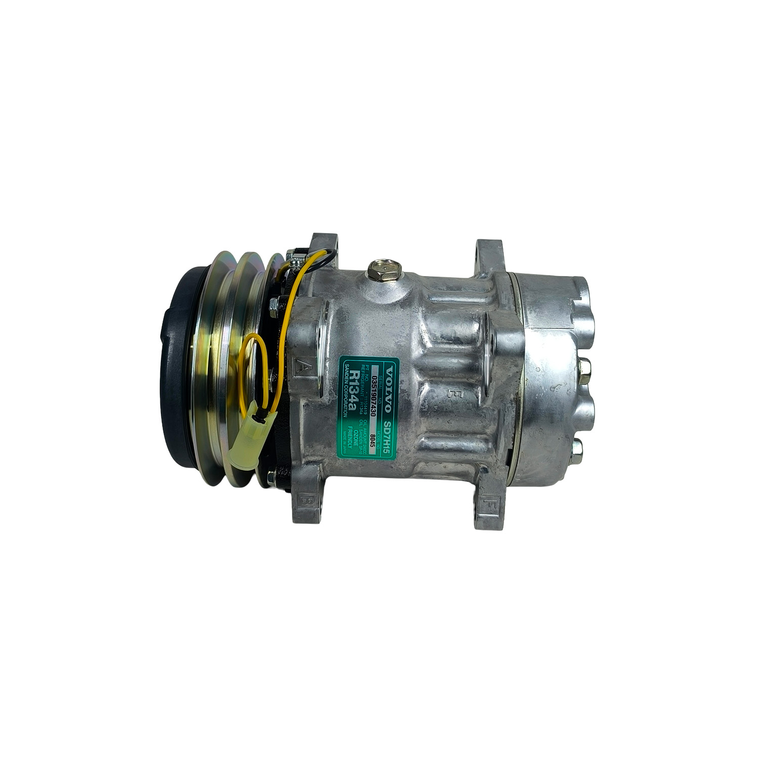 Compressor 7H15 8 Orelha Volvo Pa L70/ L90/ L110/ L220/ L330/ L180 EC210 - 24 Volts Polia 2A 132MM OEM: 11412632 / VOE15082742 / 11104419