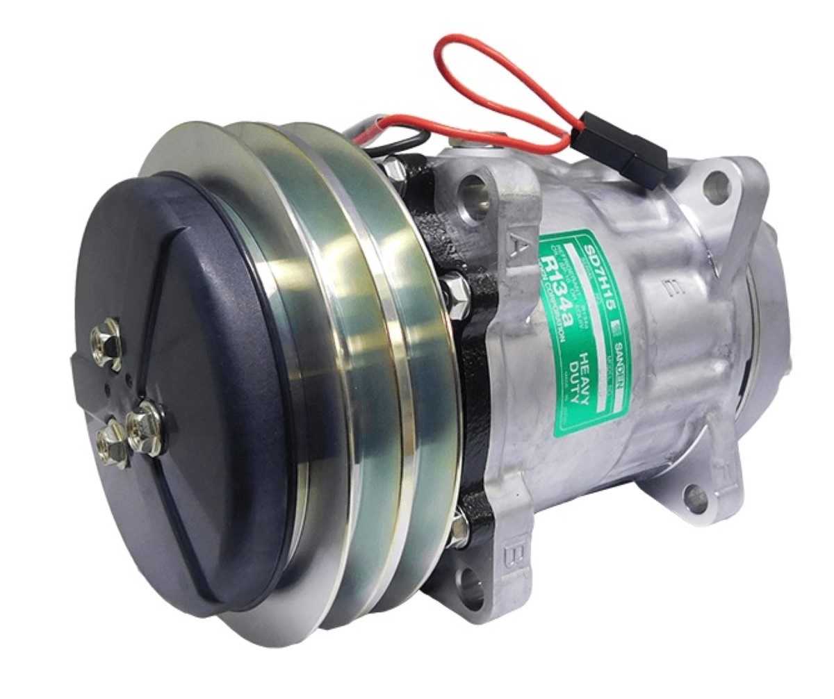 COMPRESSOR 7H15 TRATOR MASSEY FERGUSON 6360/ 680/ PULVERIZADORA VALTRA BS3020H/ SD8088 8 ORELHAS 12V POLIA 2A 132MM OEM: 3782613M2