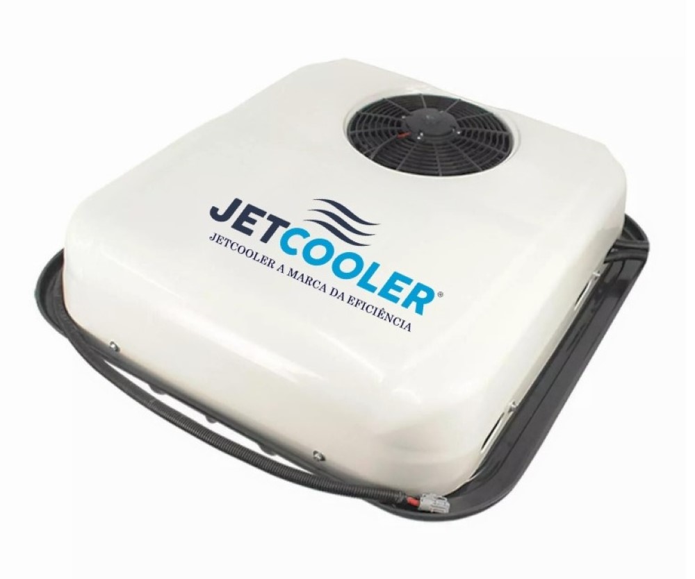KIT AR CONDICIONADO UNIVERSAL DE TETO ELETRICO PARA CAMINHOES/ MAQUINAS AGRICOLAS E VANS 12V 7000 BT