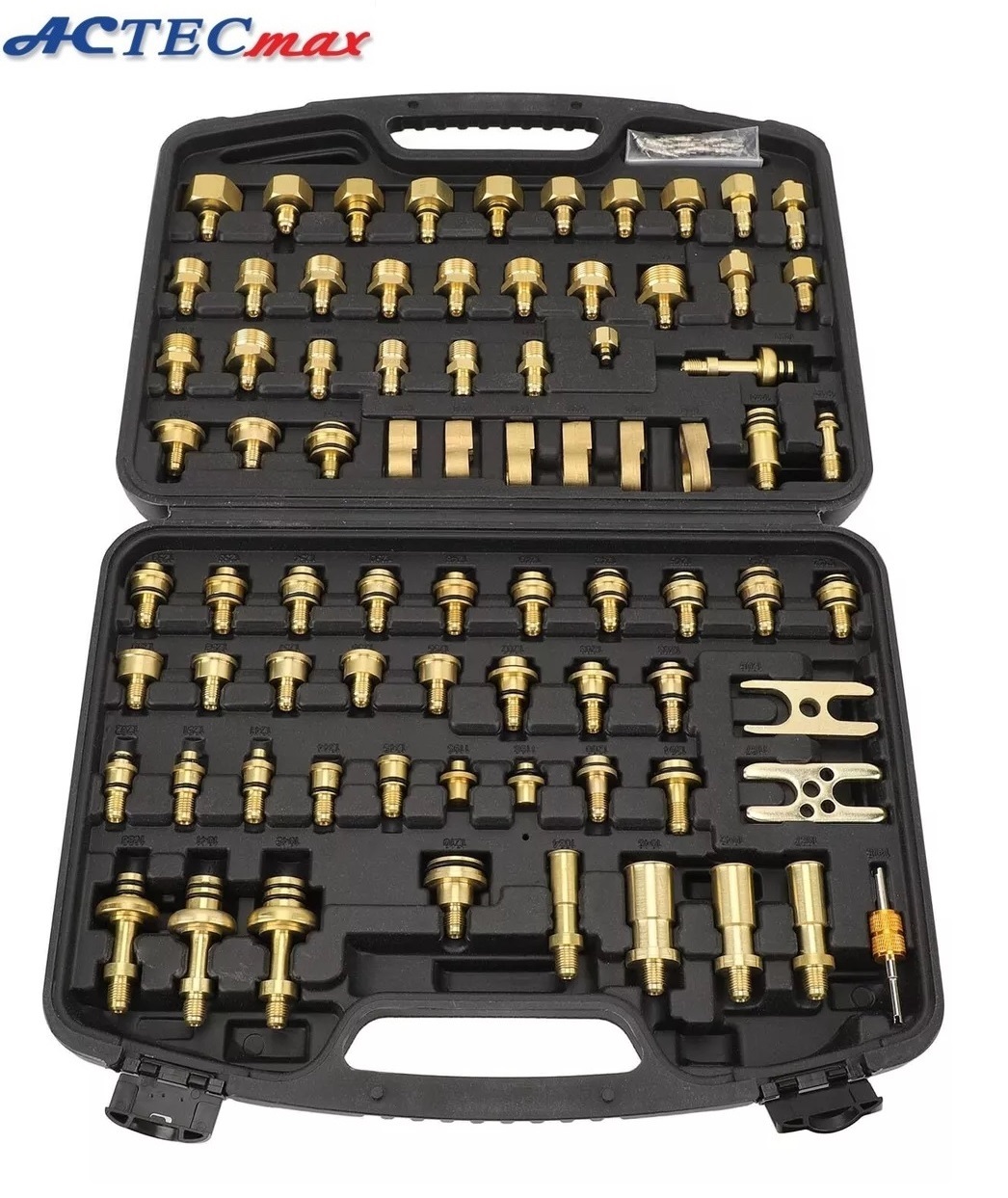 MALETA KIT TESTE DE VAZAMENTOS, LIMPEZA PARA AR CONDICIONADO AUTOMOTIVO COM 77 PEÇAS