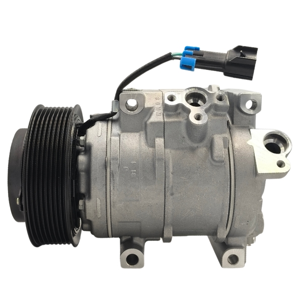 COMPRESSOR 10SRE18C MAQUINA TRATOR JOHN DEERE 5078E/ COLHEDORA CH950 12V POLIA 8PK 126MM OEM: RE2846