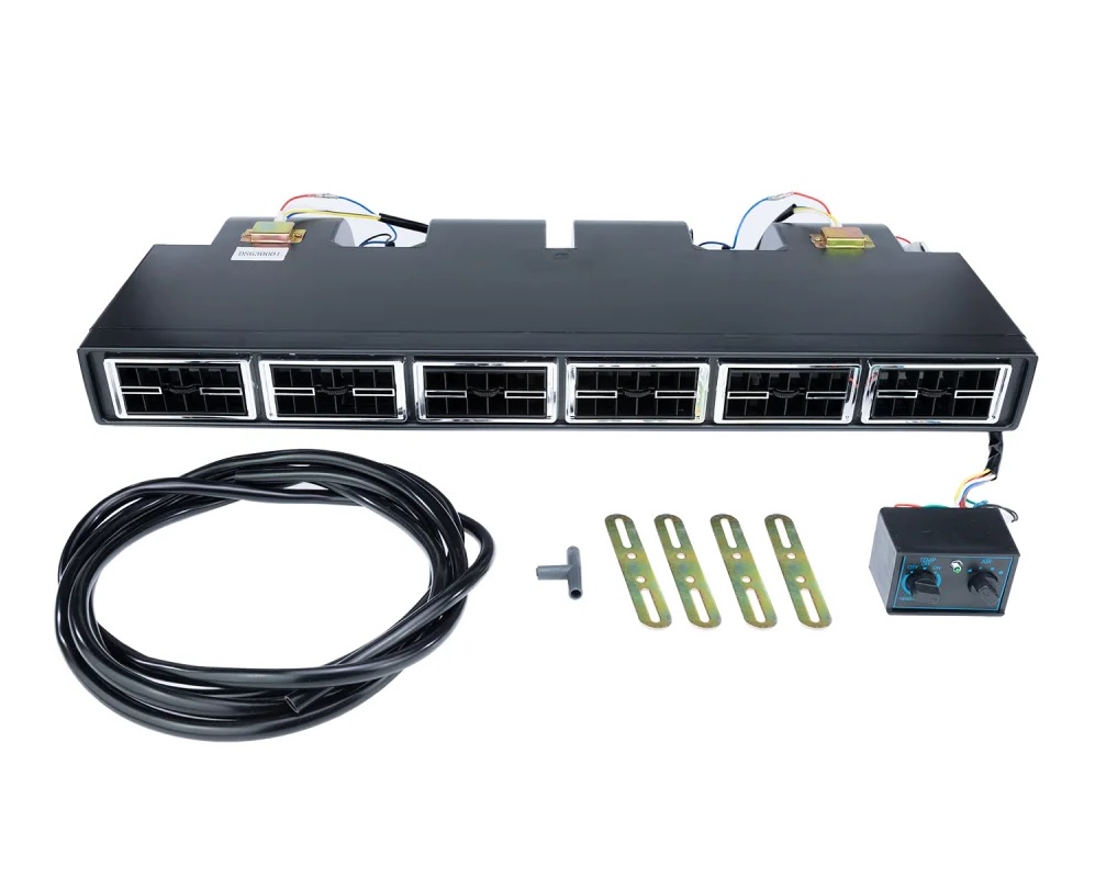 Caixa evaporadora universal micro-bus 2 motores 3 velocidades 6 difusores 12v 32000 btus valvula cap