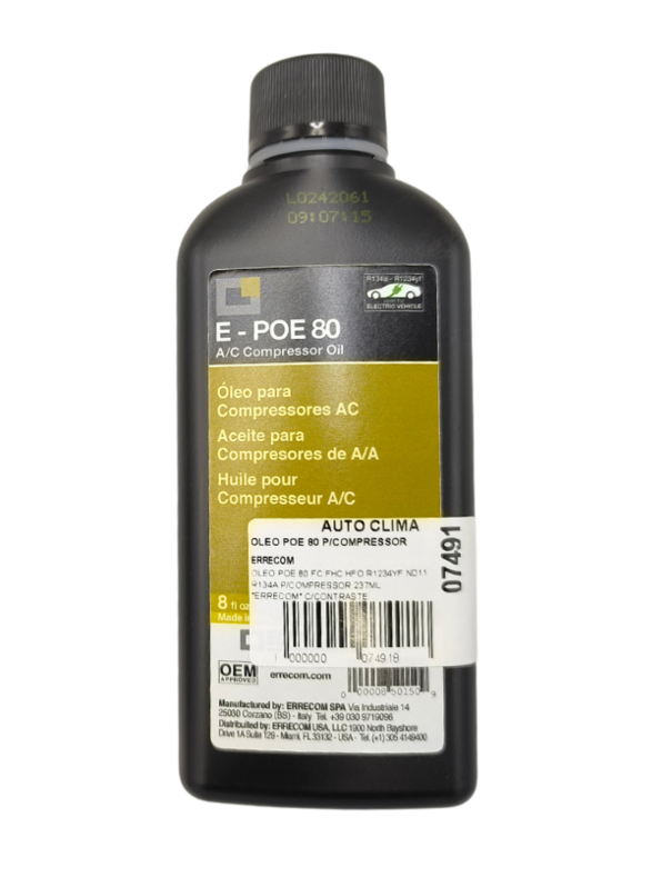 Oleo para compressor de ar condicionado fc fhc hfo r1234yf nd11 r134a viscosidade poe80 237ml *errec