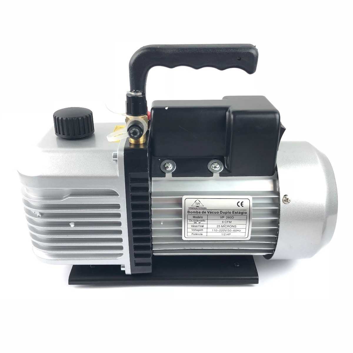 Bomba de vacuo vp2200d 12cfm duplo estágio 340l/min 1hp bivolt