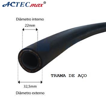 Mangueira ar condicionado onibus descarga size 16 - 7/8 trama de aço r134a