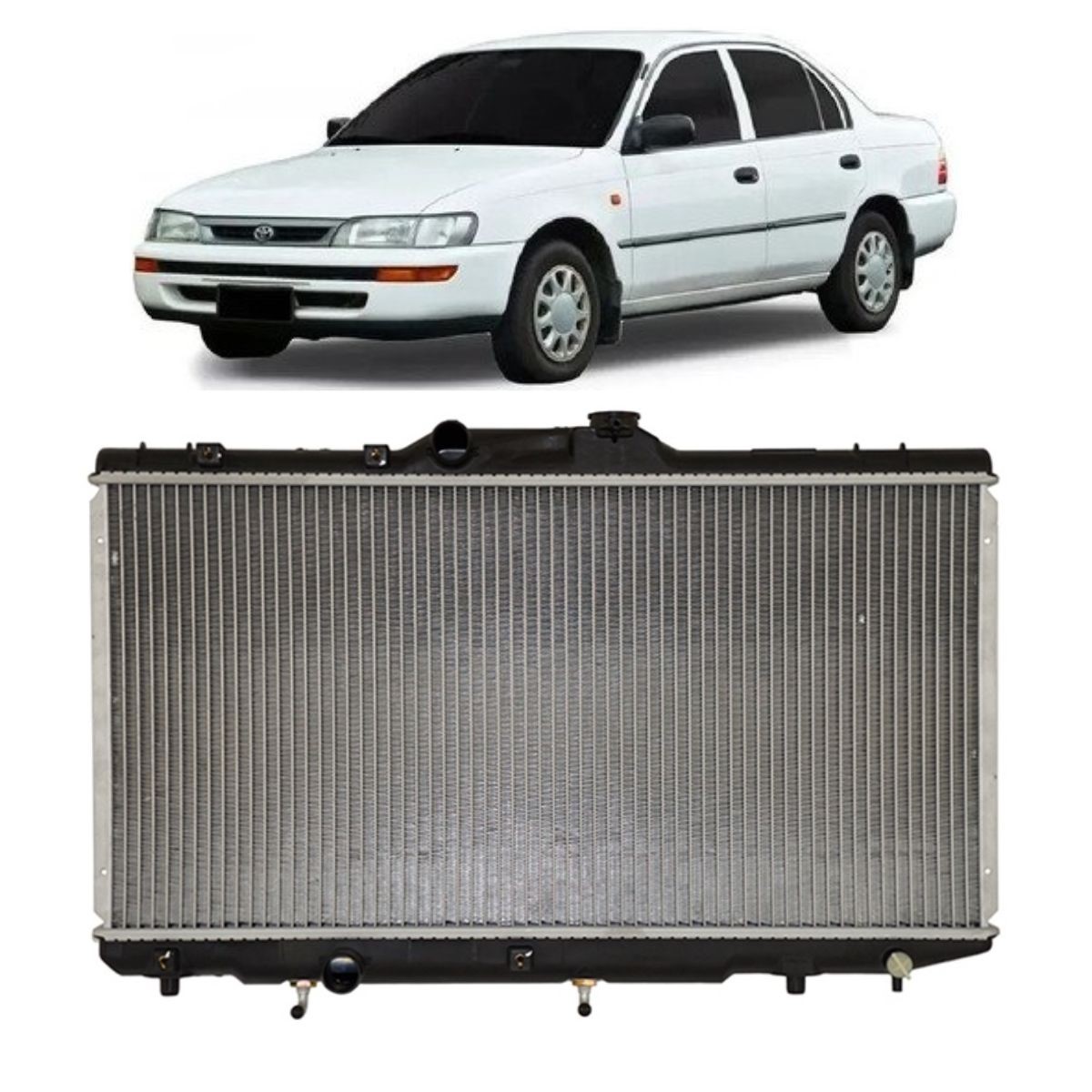 Radiador agua toyota corolla 1.6 1.8 1993 a 2001 oem: 16400-15530