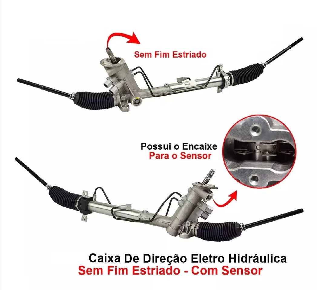 Caixa direcao hidraulica vw fox bluemotion 2013 ate 2014/ polo 2007 ate 2013 estriada com encaixe pa