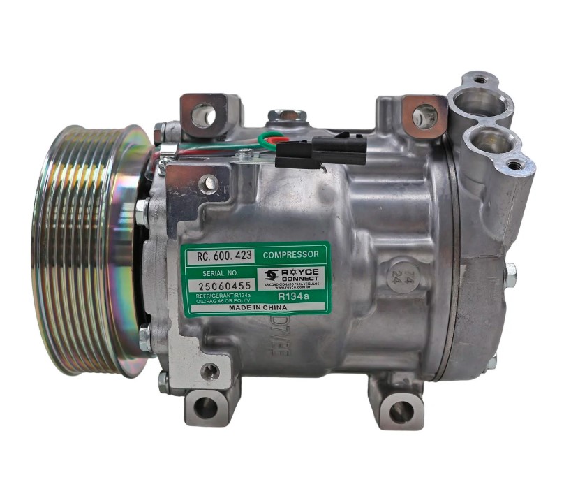 Compressor renault duster 2.0 2012 em diante 12v polia 7pk modelo sanden sd7v16 oem: 8201018716
