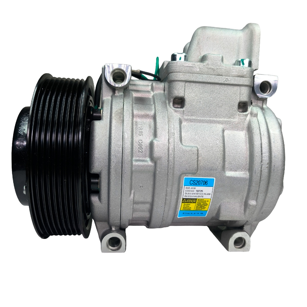 Compressor mercedes benz atego/ atron/ axor/ actros 2729/ 2831/ 2841/ 2844/ 4844 modelo 10pa15c 24v polia 8pk 130mm