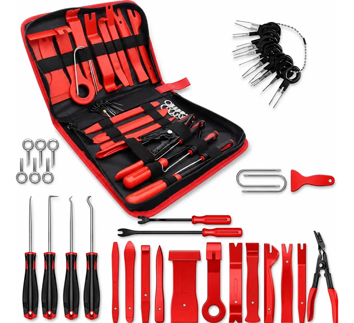 MALETA KIT FERRAMENTAS ESPATULAS PARA DESMONTAGEM DE FORRO / PAINEL / FEITAS EM NYLON COM 38 PEÇAS