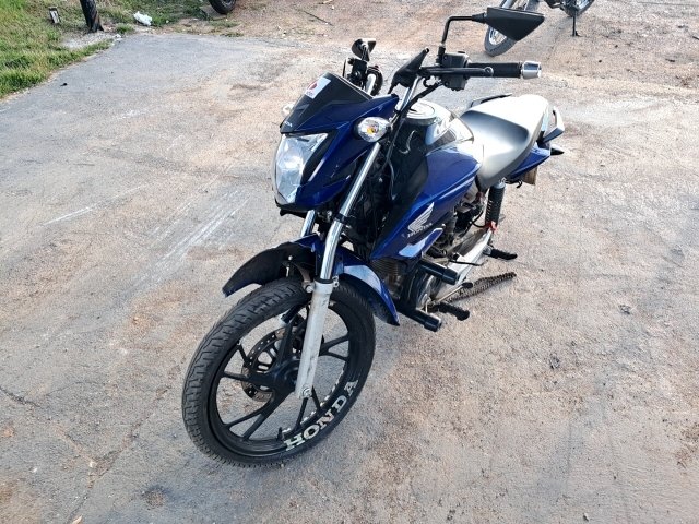 Honda CG 160 Titan 2024 Azul com Amassados e Motor Não Funciona