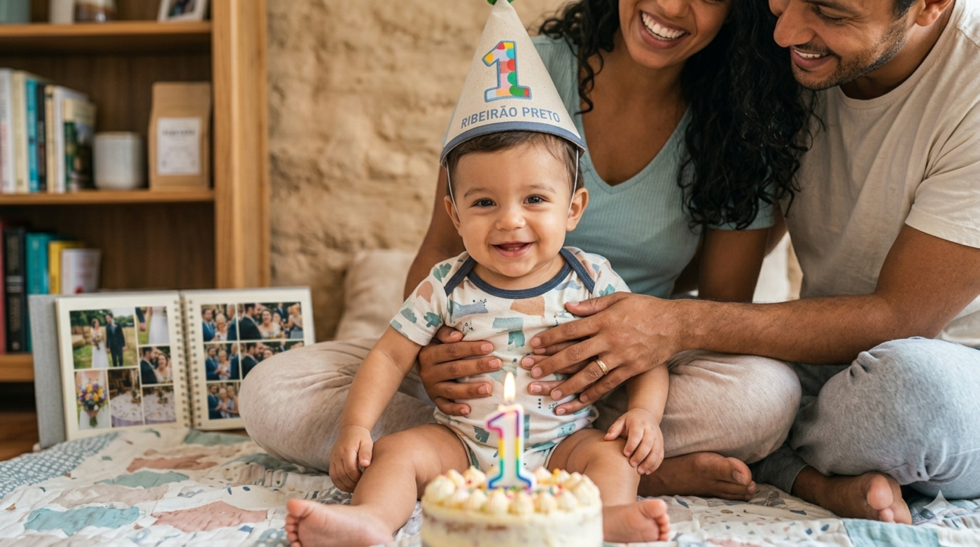 Álbum de aniversário de 1 ano: o primeiro aniversário do bebê